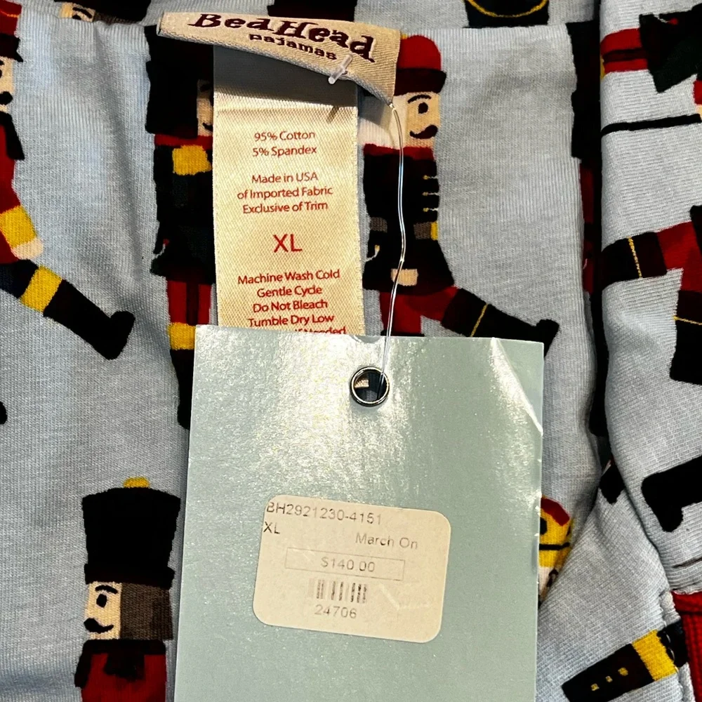Bedhead Pajama Set, women’s XL, Light Blue with Nutcracker print, NEW WITH TAGS - Picture 4 of 8